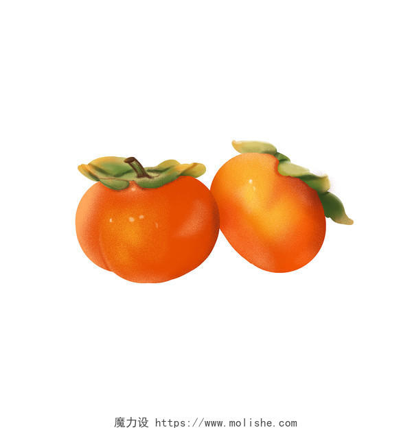 橘红色肌理写实柿子霜降柿子PNG元素24节气霜降柿子元素
